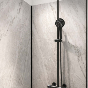 Pack 3 Panneaux Muraux Pierre Artic Storm 90x210cm et Profilés Noirs - STONE'IT