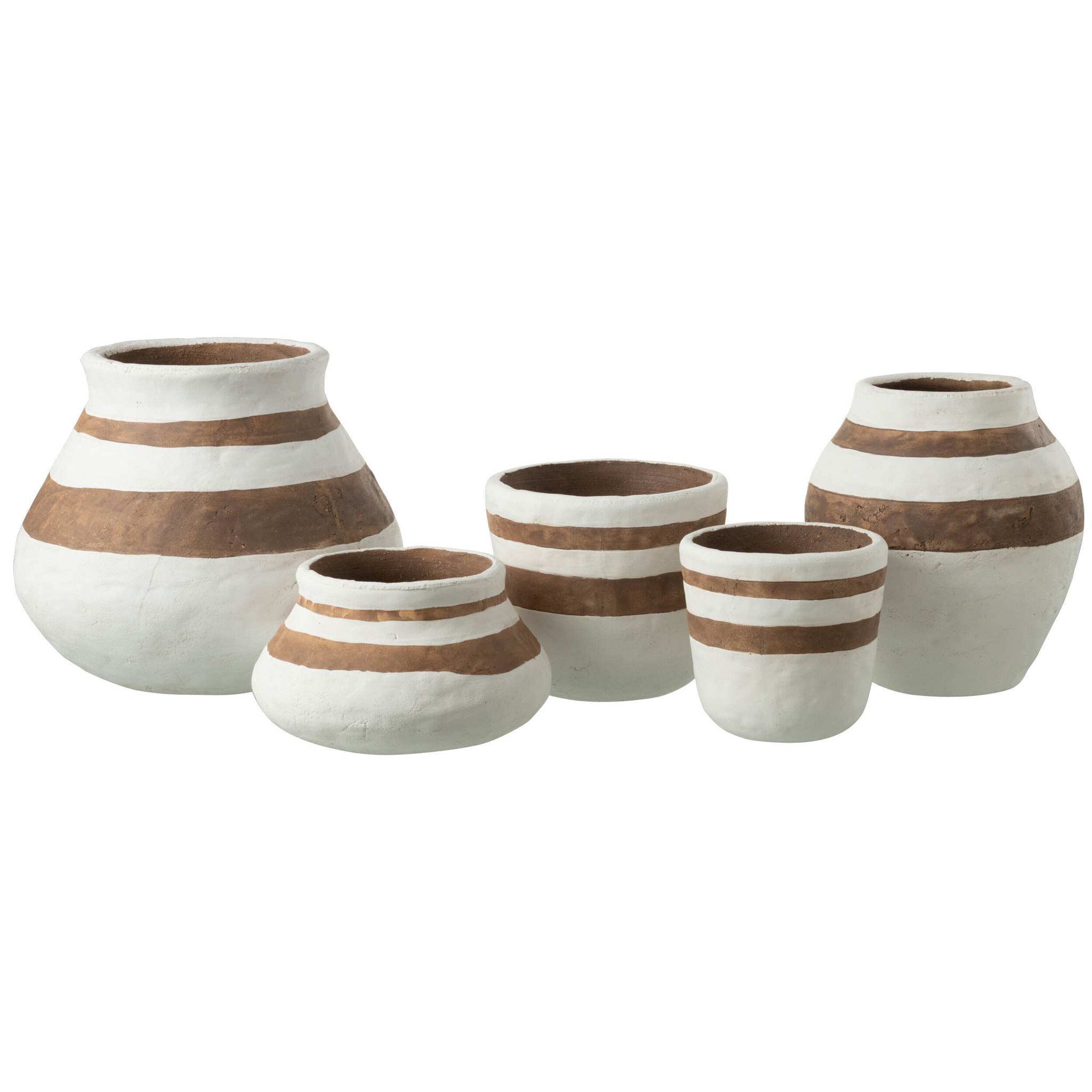 J-Line vase Kenia - céramique - blanc/marron - small