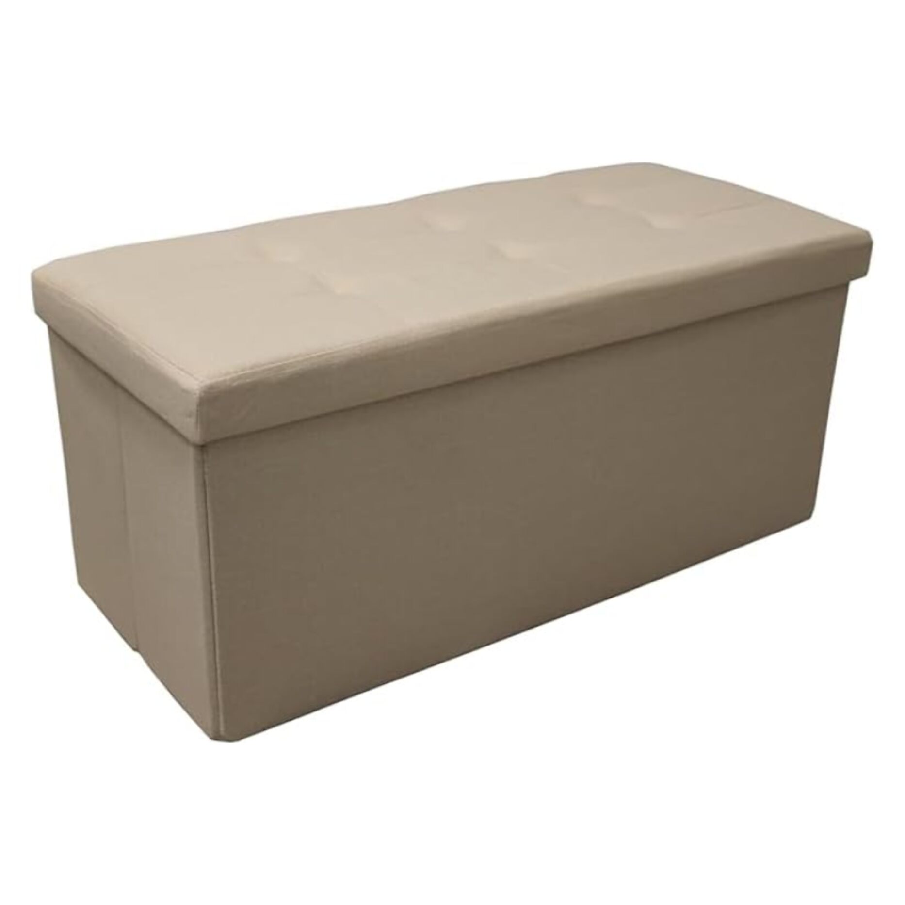 Pouf contenitore imbottito in tessuto con seduta lunga, panca multifunzione con spazio interno, ideale come poggiapiedi, seduta o contenitore, pratico e versatile per soggiorno, camera o ingresso, facile da pulire, dimensioni 76x34x34 cm