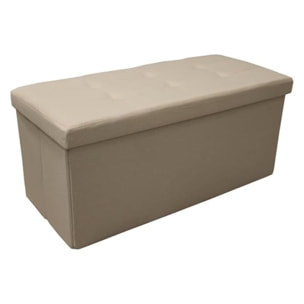 Pouf contenitore imbottito in tessuto con seduta lunga, panca multifunzione con spazio interno, ideale come poggiapiedi, seduta o contenitore, pratico e versatile per soggiorno, camera o ingresso, facile da pulire, dimensioni 76x34x34 cm