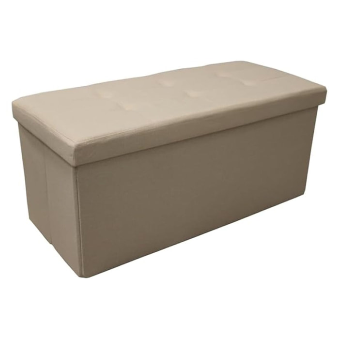 Pouf contenitore imbottito in tessuto con seduta lunga, panca multifunzione con spazio interno, ideale come poggiapiedi, seduta o contenitore, pratico e versatile per soggiorno, camera o ingresso, facile da pulire, dimensioni 76x34x34 cm