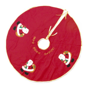 Tapis de sapin en feutrine rouge D90cm
