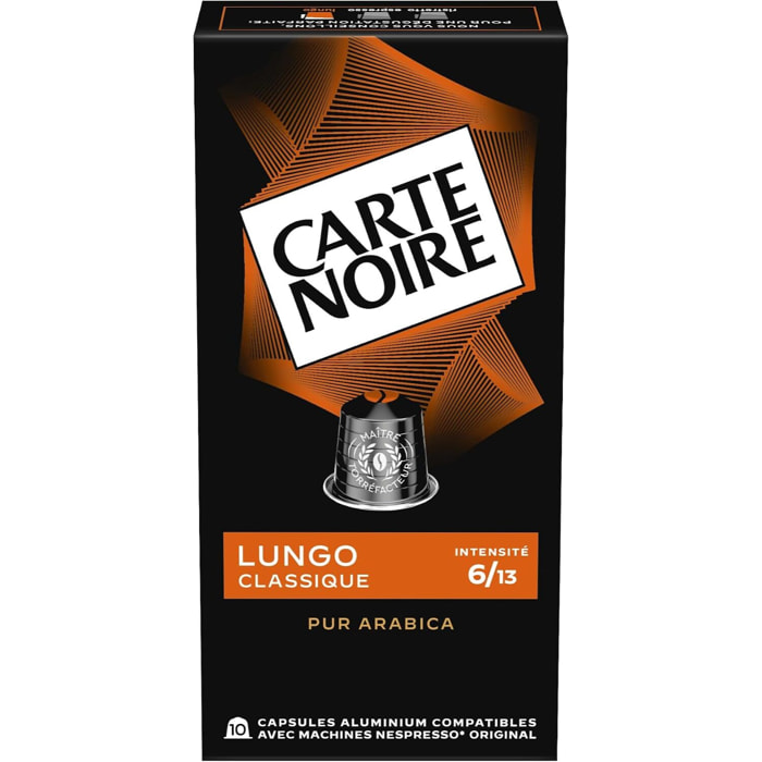Café Lungo n°6 x10 - Capsules compatibles Nespresso en aluminium