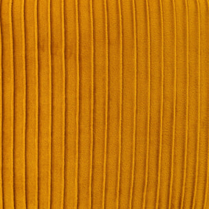 Tabouret "Solaro" velours plissé jaune moutarde