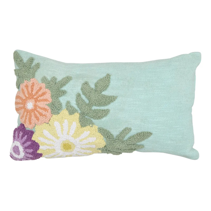 Coussin Fleurs sauvages 30x50cm vert
