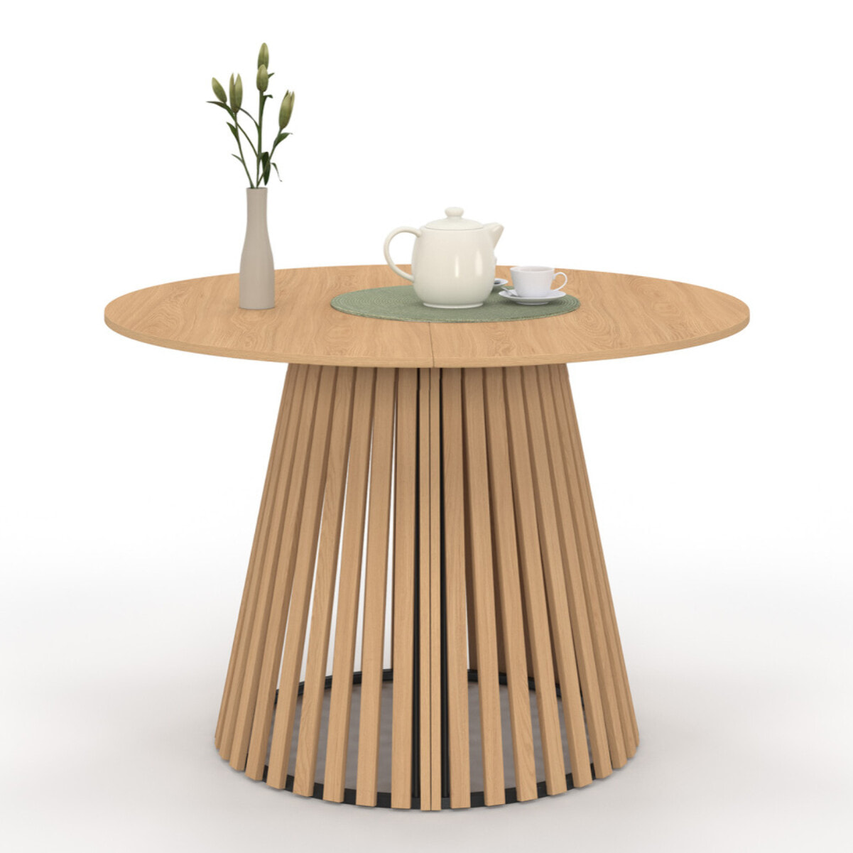 Table à manger ronde extensible Camélia Ø110-200cm