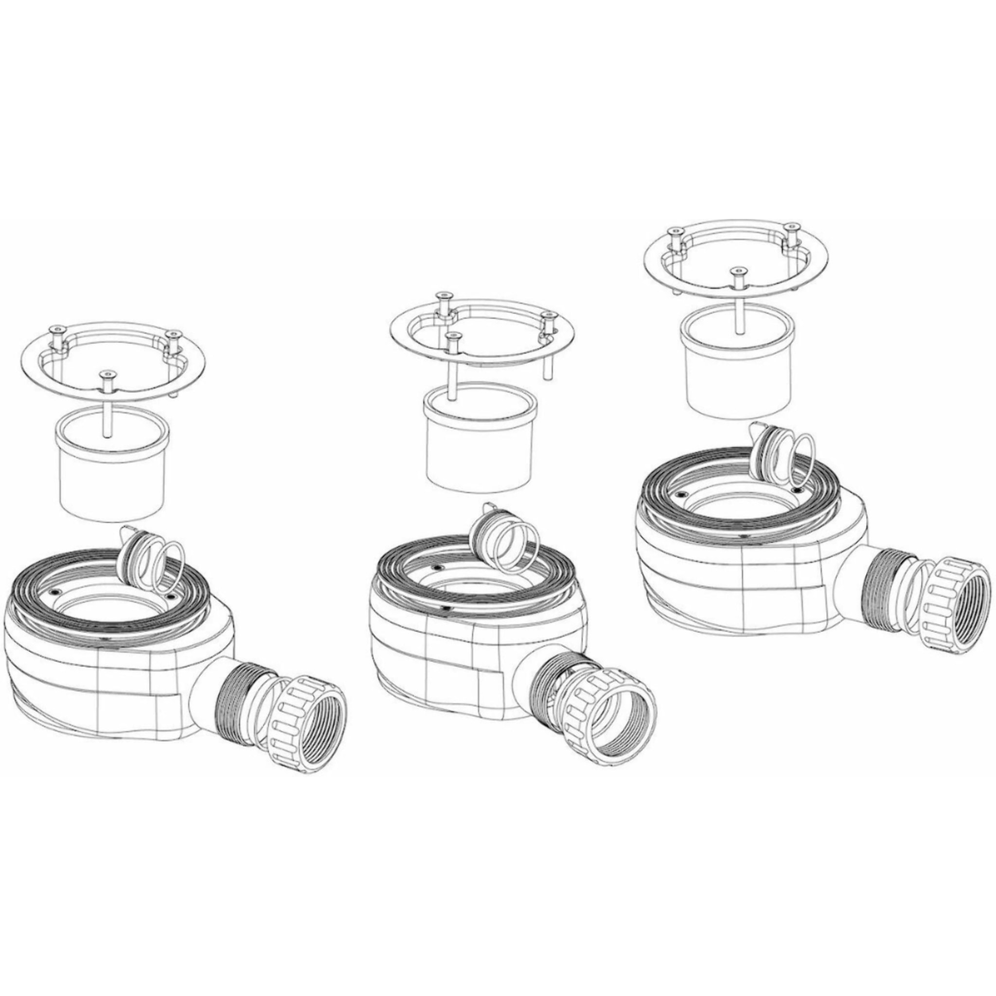Porte coulissante 90x90 + receveur gris avec siphon (HCB-ALD15G-9090)