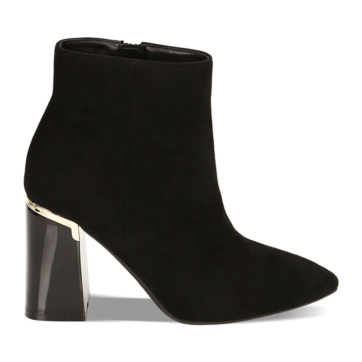 Stivaletti neri in microfibra, tacco 9 cm