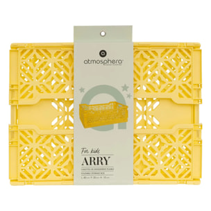 Cagette pliante "Arry" jaune 40x30x15cm