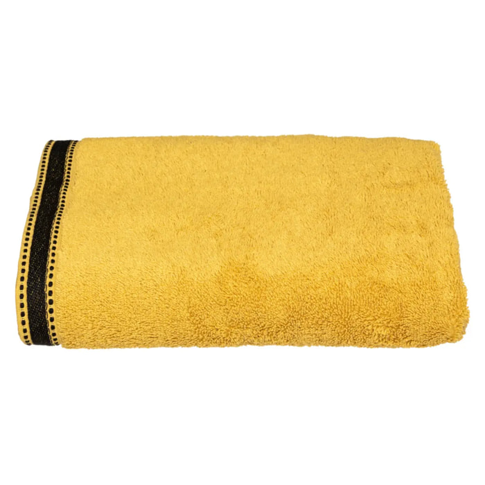 Drap de douche "Joia" coton jaune moutarde 70x130cm