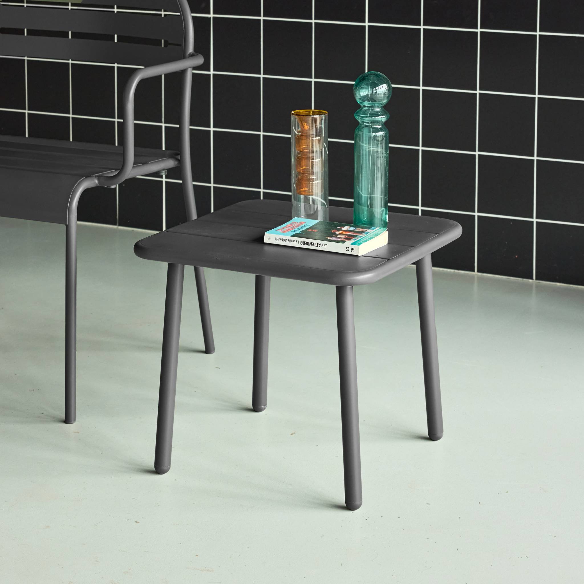 Table basse de jardin carrée acier  AMÉLIA