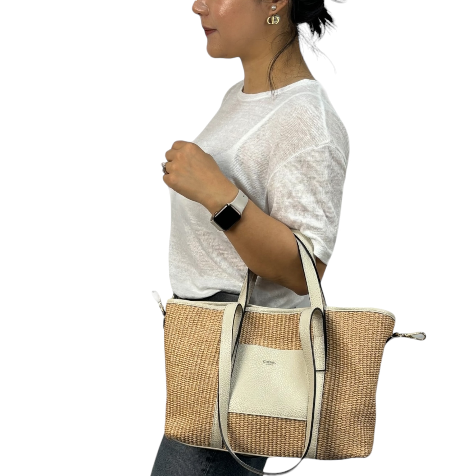 Borsa a mano Cheval Firenze Formentera Mini Beige