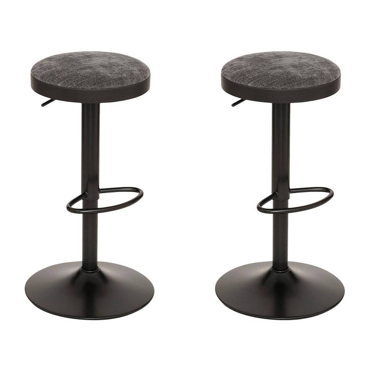 Lot de 2 tabourets de bar Ilsa gris foncé