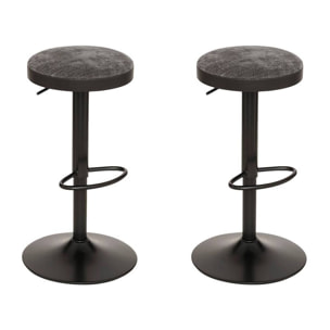 Lot de 2 tabourets de bar Ilsa gris foncé
