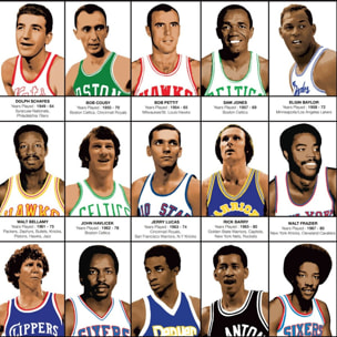 Affiche 50 x 70 cm - Legendary Basketball Players - Olivier Bourdereau