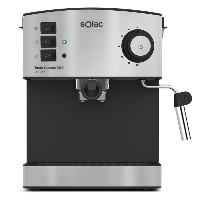 Solac - Cafetera Espresso Taste Classic M80 Inox 850 W