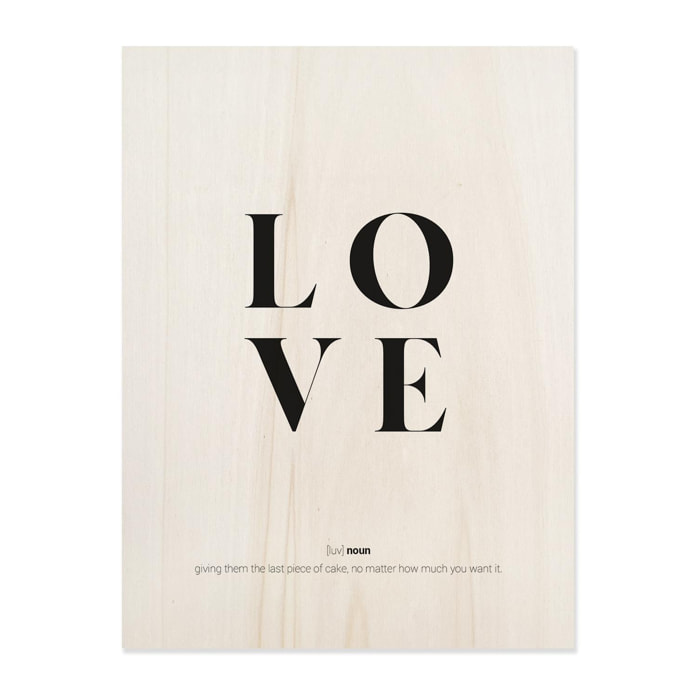 Tableau en bois Love definition Hauteur: 40 Longueur: 30 Largeur: 1