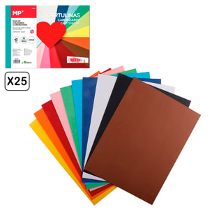 25 PACKS DI BLOCCO IN CARTA COLORATA 10 FOGLI 180 g