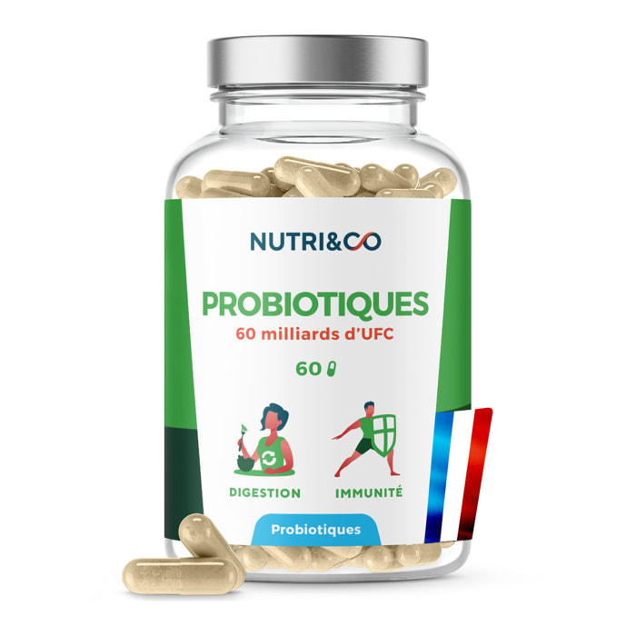 Nutri&Co Probiotiques - Flore Intestinale - 60 gélules Vegan