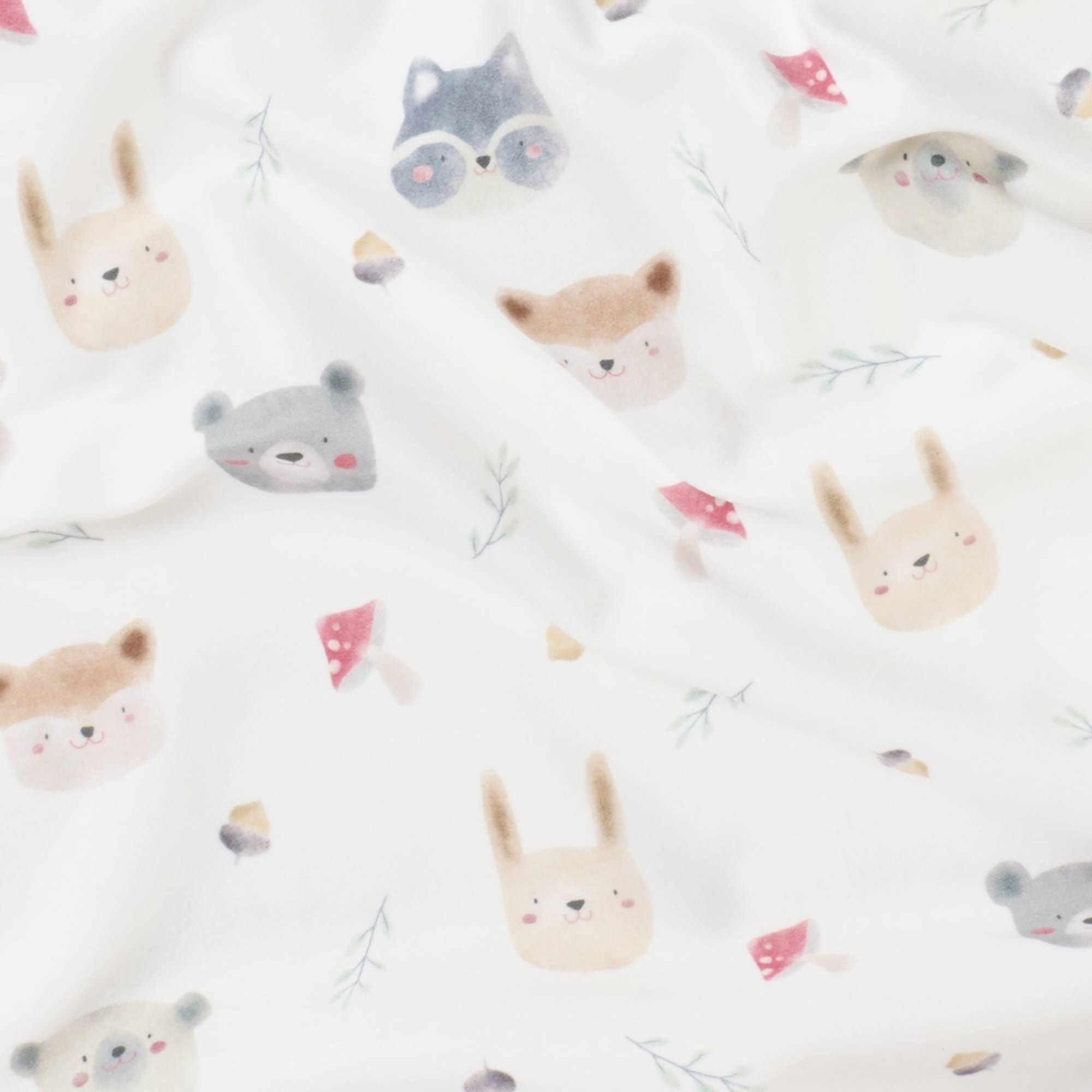 Plaid polar animales del bosque Setu color blanco Poliéster