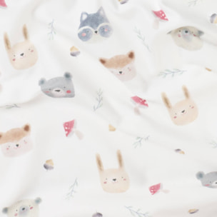 Plaid polar animales del bosque Setu color blanco Poliéster