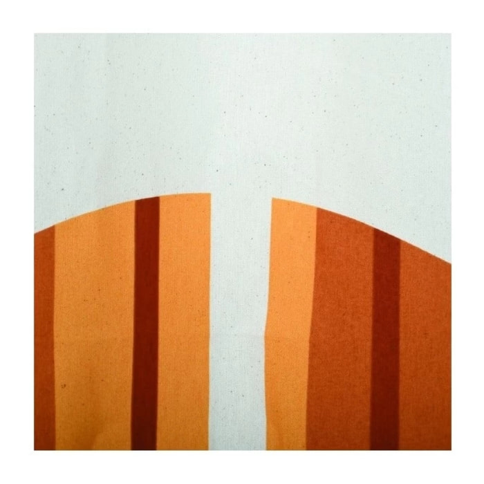 Rideau de douche Coton & Polyester TIERA 180x200cm QUALITE PREMIUM Beige & Orange - Anneaux inclus MSV
