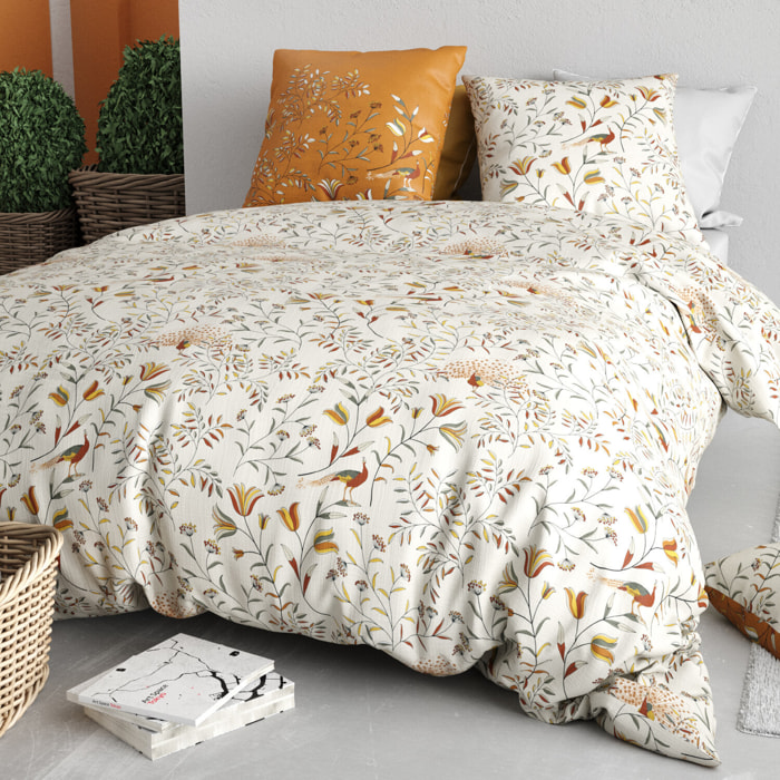Parure housse de couette imprimé 100% coton - demil