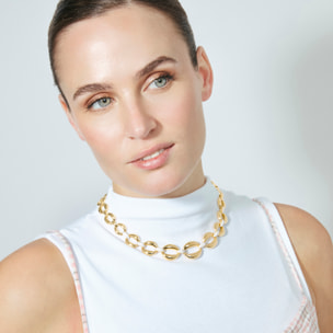 Collar de Circonita Brillante acabado en oro amarillo de 18k