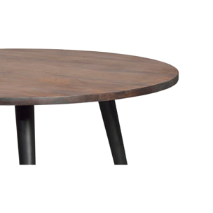 Mesa de comedor - madera de mango y metal - 75x120x120cm