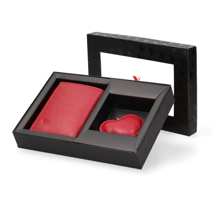 Set portafoglio e portachiavi uomo in vera pelle - Valentinio - 10.0 x 8.0 x 3.0 cm