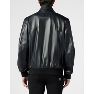 PHILIPP PLEIN Nappa Leather Bomber Palms