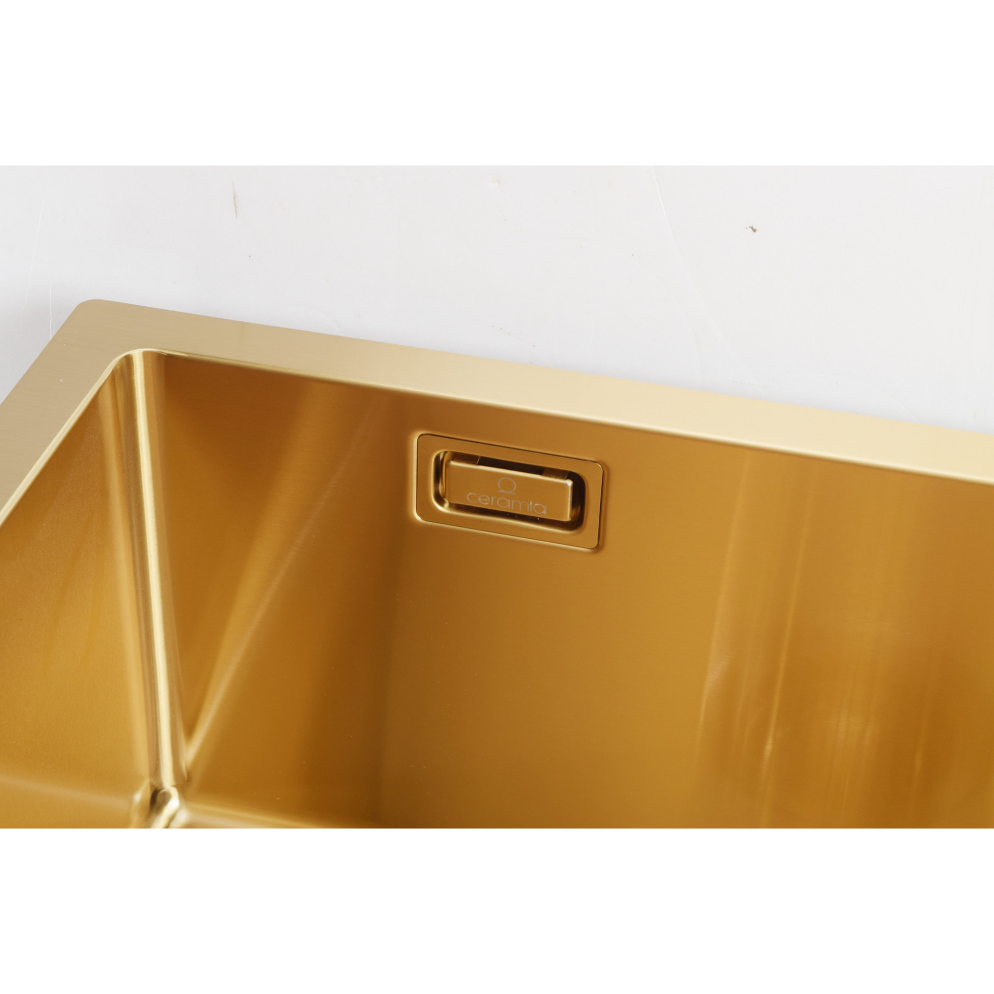 Timeless Évier de cuisine sous plan inox 304, 1 bac , 55x45x21 cm, Or brossé PVD