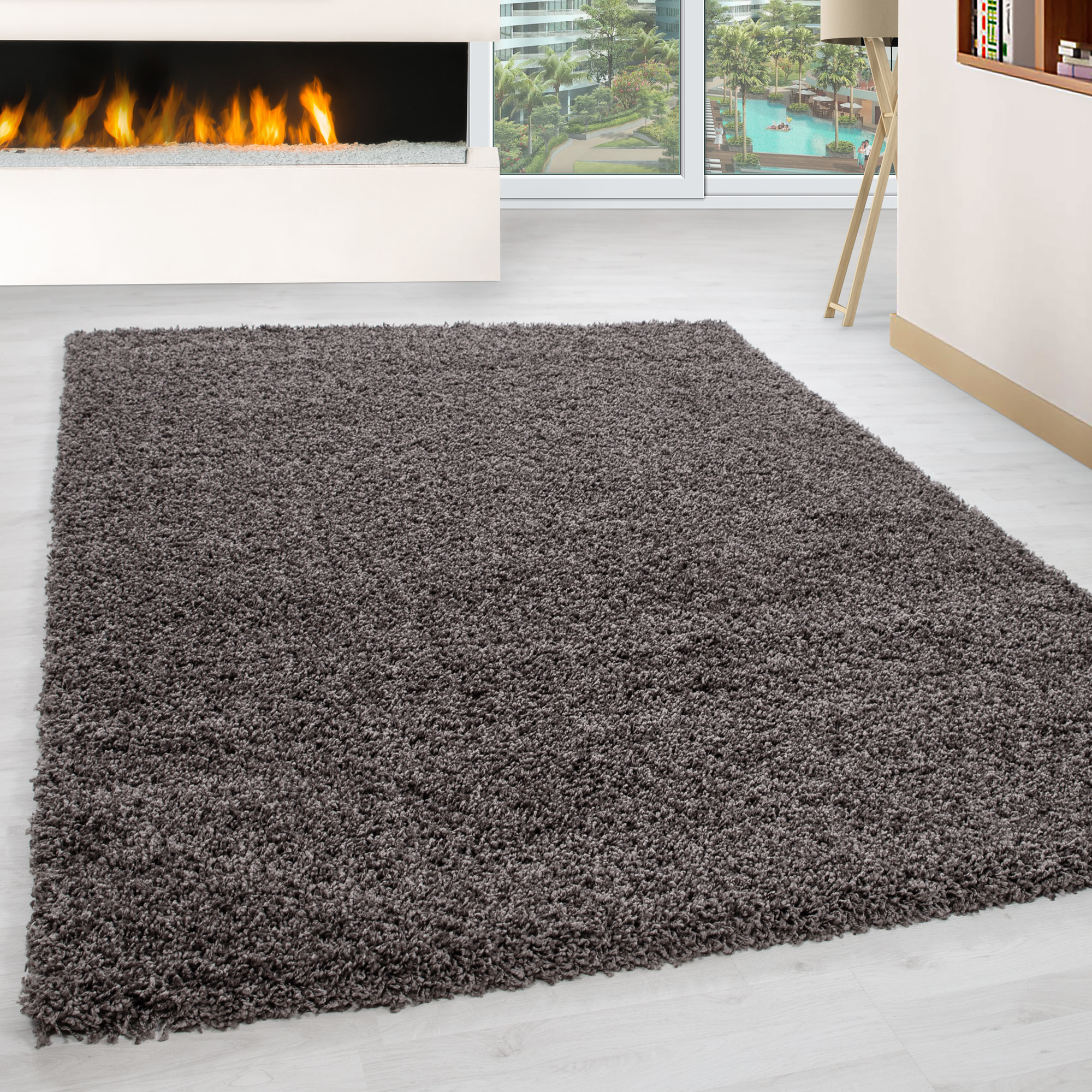 OTTAWA - Tapis shaggy uni Taupe