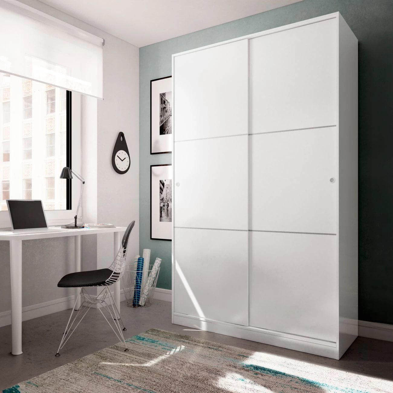 Armario puertas correderas Top Blanco Brillo