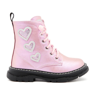 Botas de Cordones Corazones Rosas