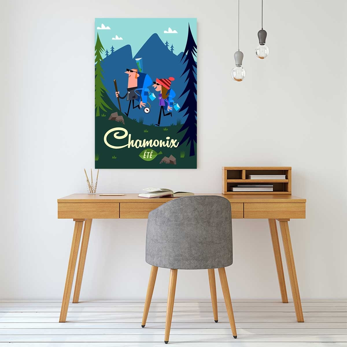 Tableau rando à chamonix Toile imprimée