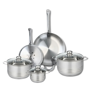 Ensemble de 2 Poêles de cuisson 24 et 32 cm et 3 faitouts 14, 20 et 24 cm Elo Profi Brillant