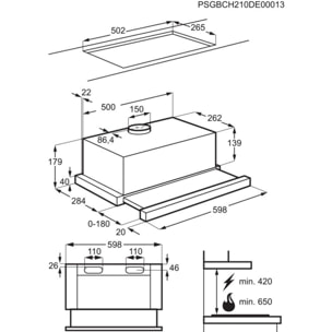 Hotte tiroir ELECTROLUX LFP326S LED