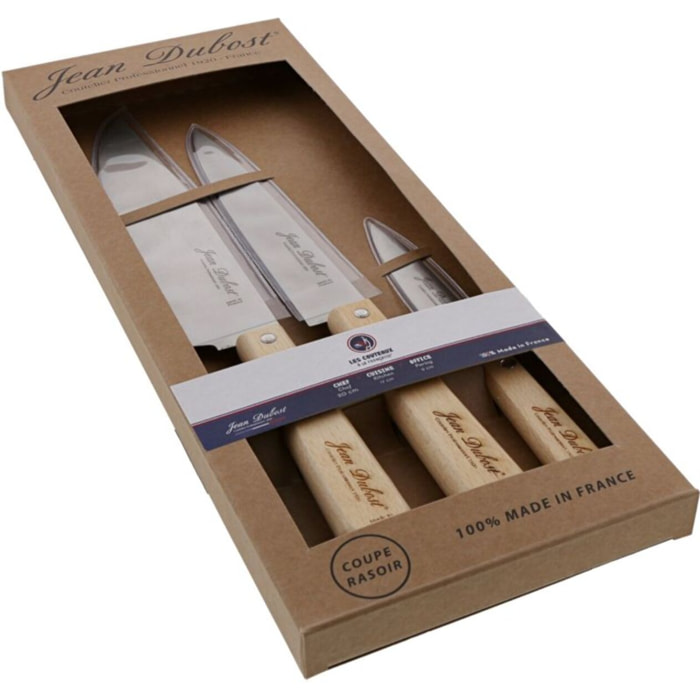 Couteau DUBOST a la francaise x3 hetre grand model