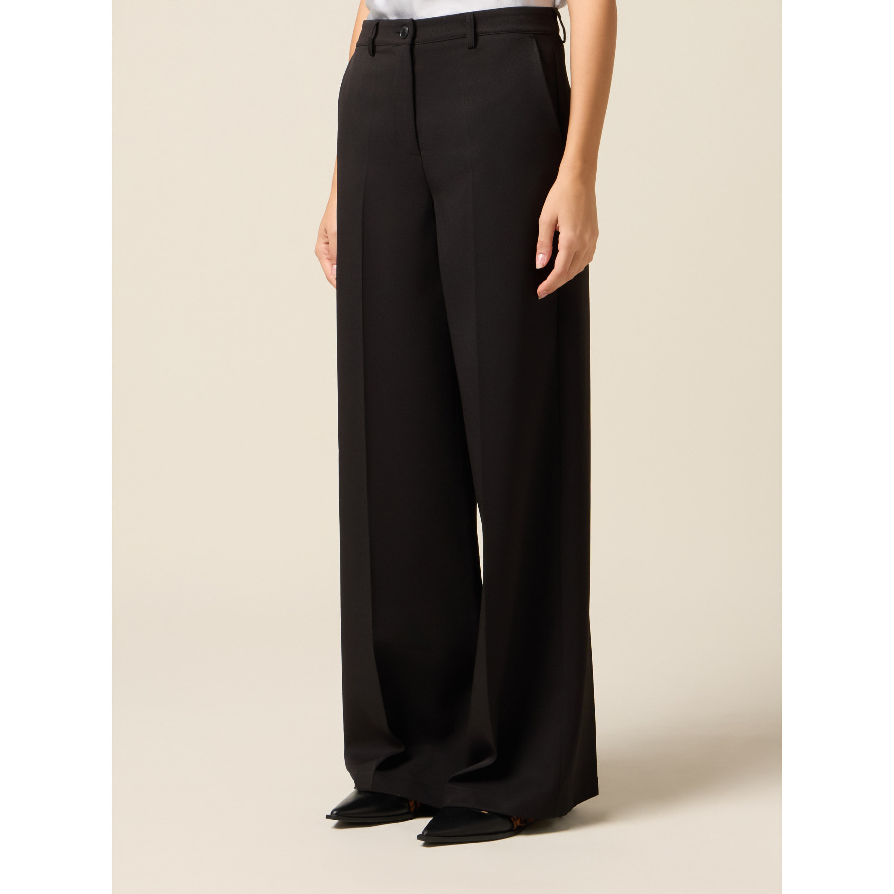Oltre - Pantalones de pierna ancha - Negro