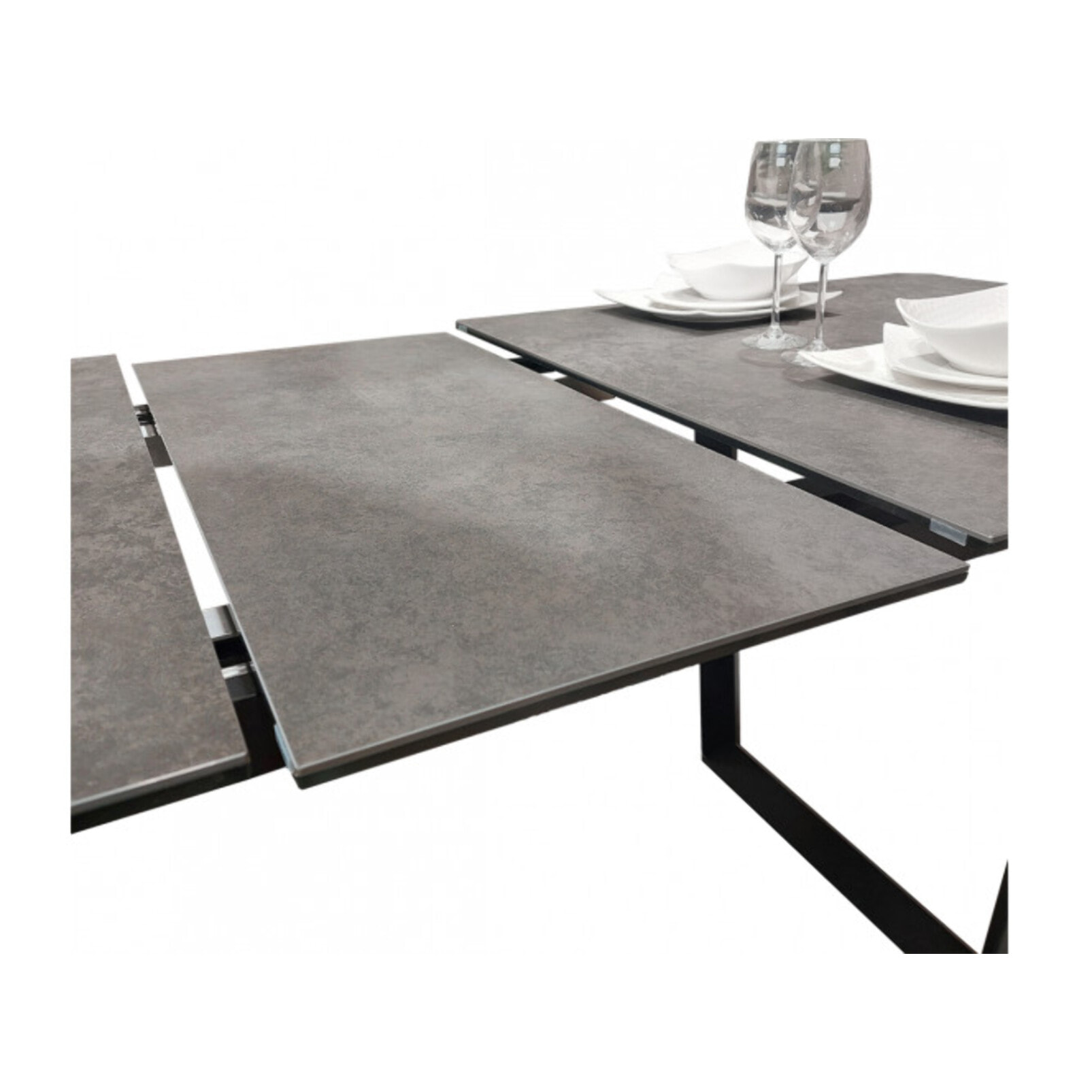 Table de repas extensible en céramique & métal 176/216 cm - ODESSA