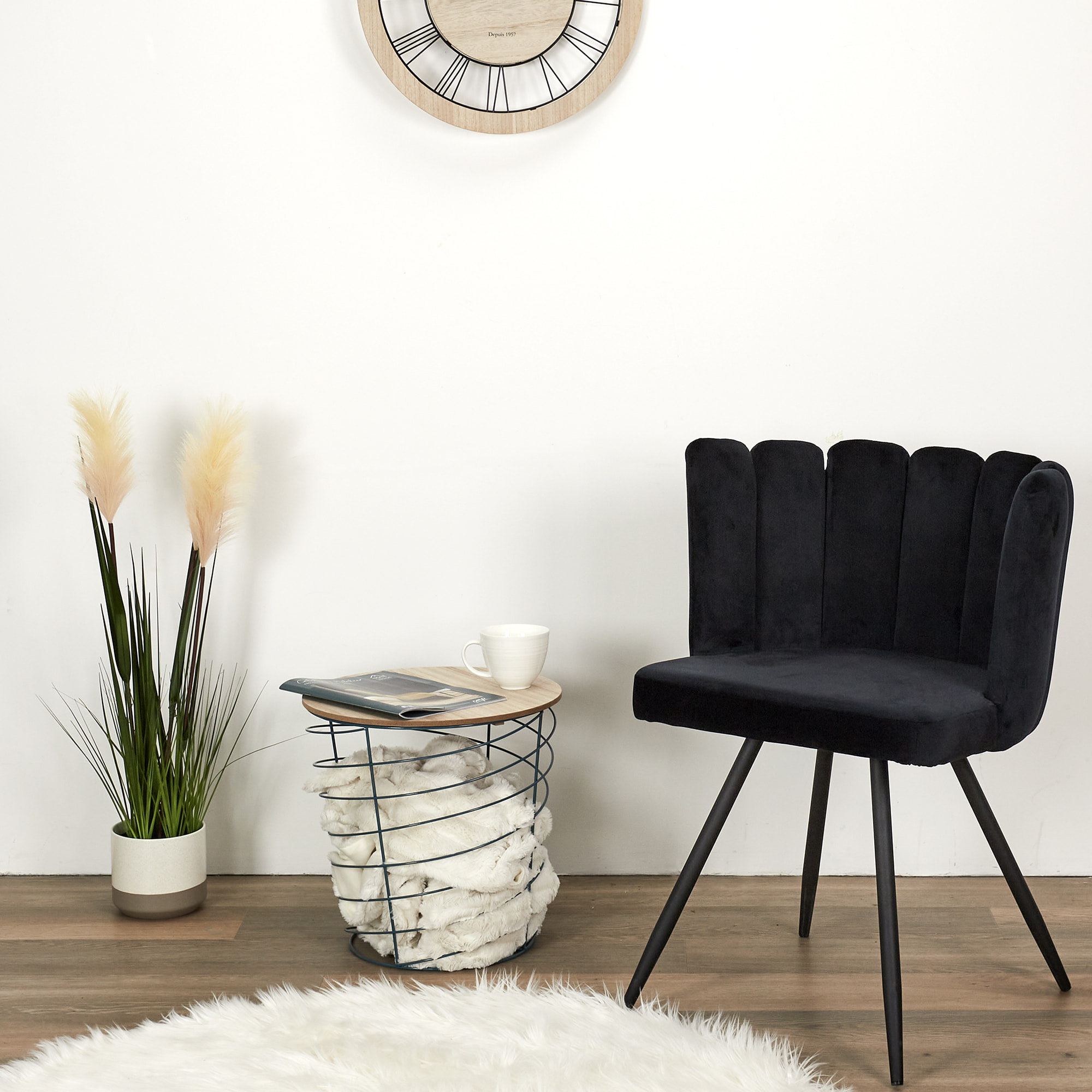 Table Filaire Bois Et Metal Cyclone Bleu