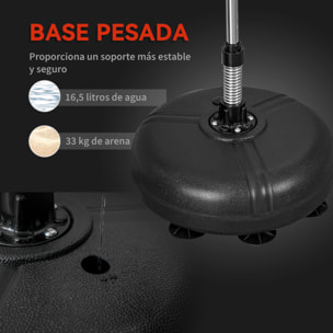 Saco de Boxeo de Pie con Altura Ajustable en 4 Niveles de 133-151 cm, Saco de Boxeo con Base Rellenable, Guantes e Inflador, para Adultos y Adolescentes, Negro