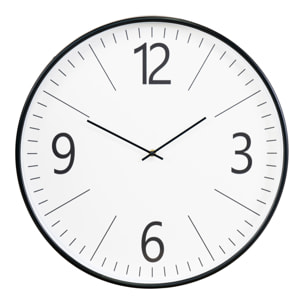 Orologio da parete Biel rotondo in vetro e plastica bianco e nero ø51 cm