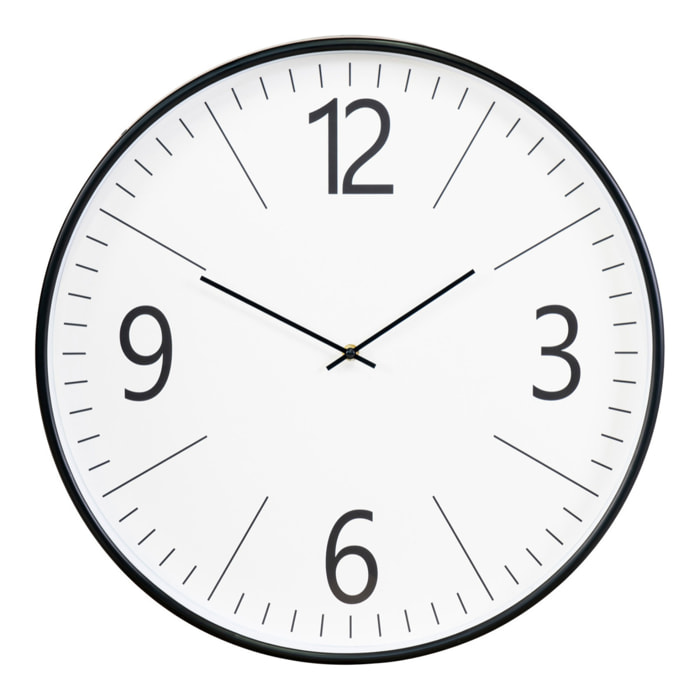 Orologio da parete Biel rotondo in vetro e plastica bianco e nero ø51 cm