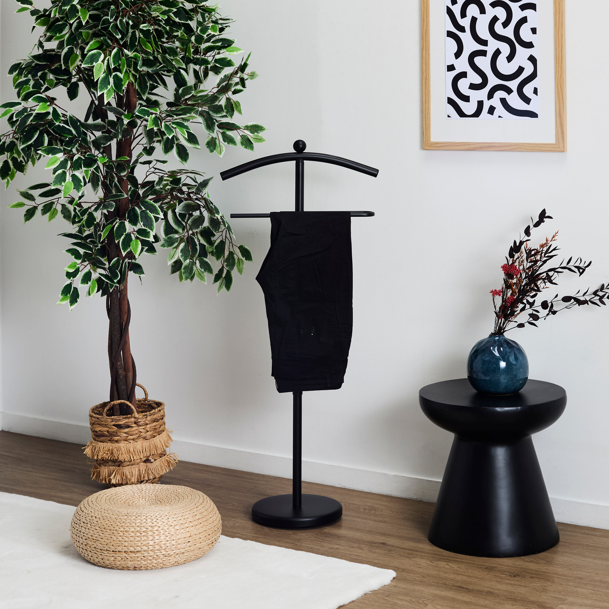 Valet De Nuit Effet Bois