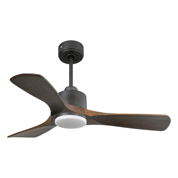 Ventilateur de plafond Réversible  Thermostat Dimmable Wifi Moteur à courant continu Toits en pente Télécommande Lumière à trois tons Hypersilence Mémoire