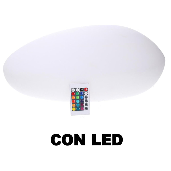 Lampada led in plastica ricaricabile sasso multicolor cm40x30h15