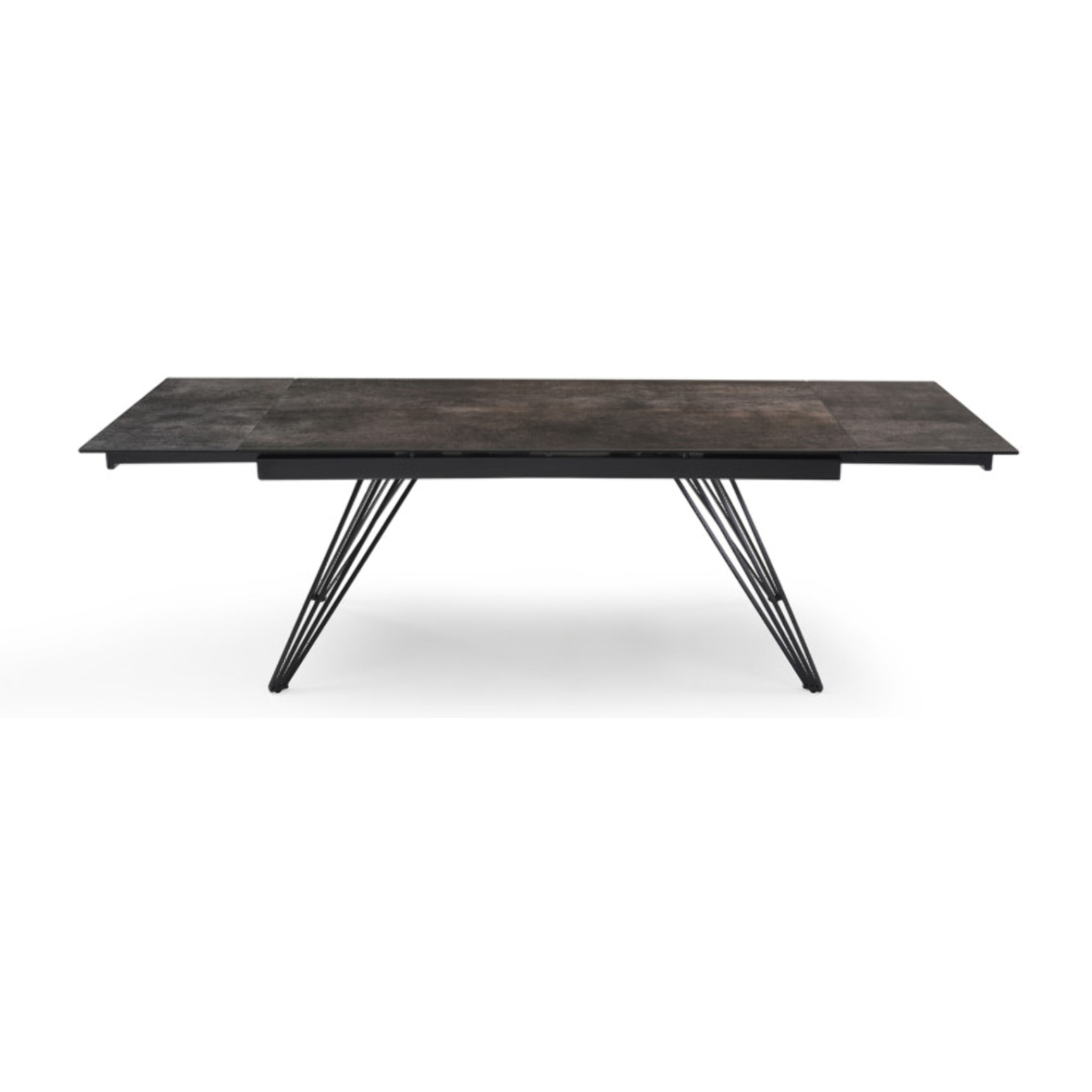 Table extensible céramique grise 180/260 cm pieds métal - UNIK