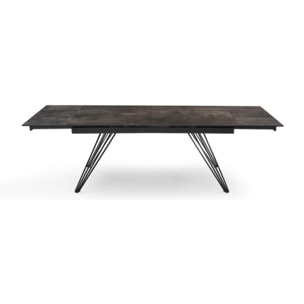 Table extensible céramique grise 180/260 cm pieds métal - UNIK